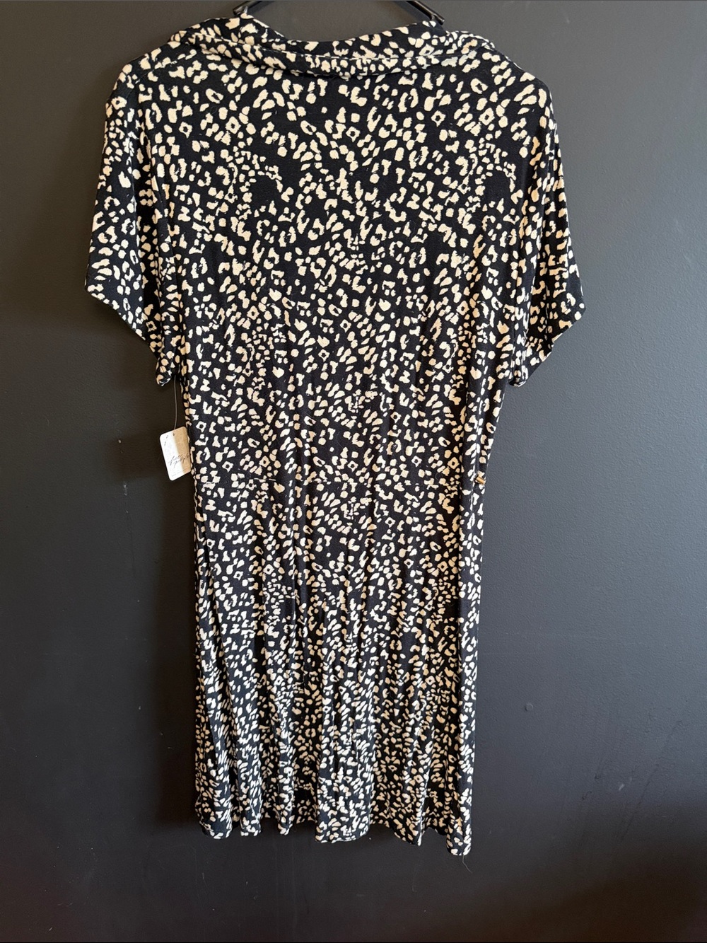 Free People Black and Cream Leopard Print Dress - Picture 7 of 7